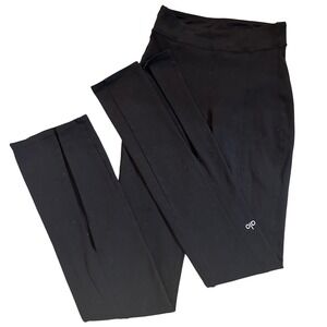 Alo Yoga Black Airbrush High Waist Kick Back Split Flare Leggings Women XS